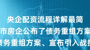 央企配资流程详解最简单多家上市房企公布了债务重组方案、宣布引入战投